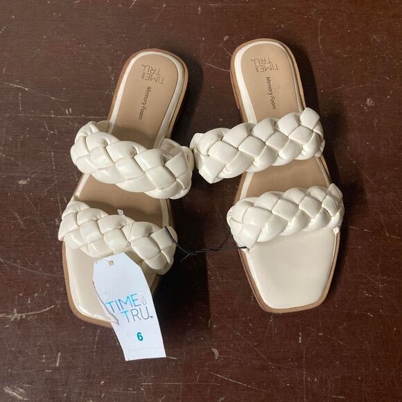 Time and Tru Women's Braided Two Band Sandals - Picture 7 of 7